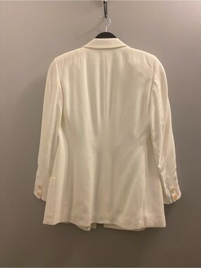 Akris Punto Cream Single-Breasted Blazer